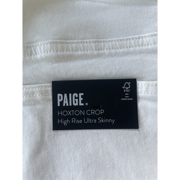 Paige Hoxton Crop High Rise Ultra Skinny Jeans Women’s 18W Plus Crisp White - Picture 14 of 16